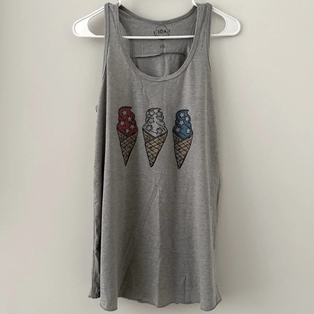 Seaside Women’s Ice Cream Tank Top 4th of July USA July 4 Summer Beach Americana